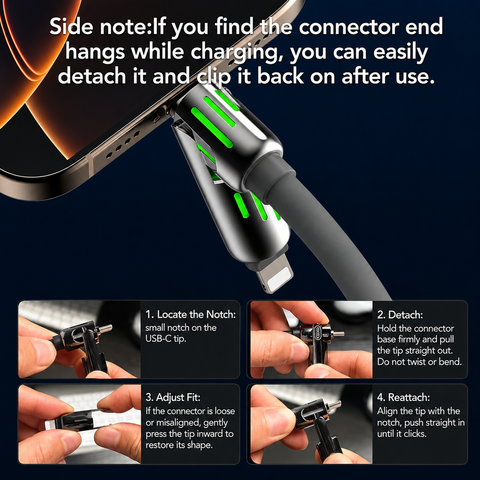 4-in-1 Fast Charging Cable – 240W Multi-Connector Cable