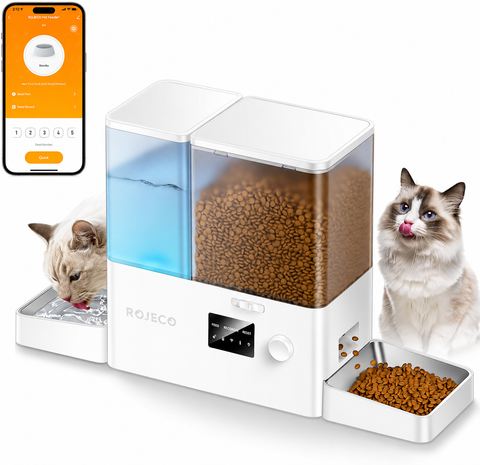 2-in-1 Smart WiFi Automatic Cat Feeder & Water Fountain – 5L Food + 3.5L Water