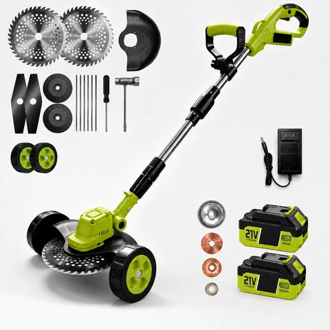 21V Cordless 3-in-1 Lawn Trimmer – 2 Batteries Included