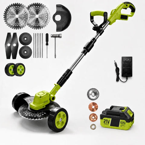 21V Cordless 3-in-1 Lawn Trimmer – 2 Batteries Included
