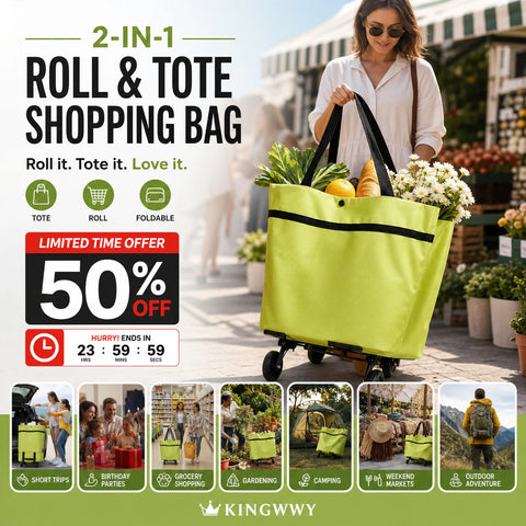🔥HOT SALE 50% OFF🔥Foldable 2-in-1 Shopping Cart