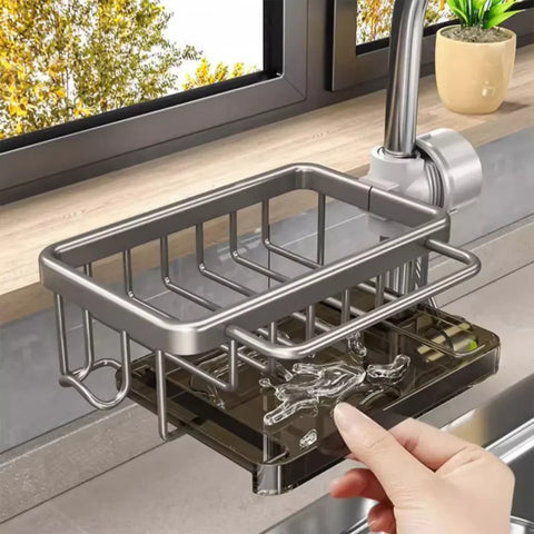 Kitchen Sink Sponge Holder – Faucet Organizer Rack