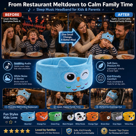Kids' Bluetooth Headband Headphones – Wireless Sleep & Travel Headphones