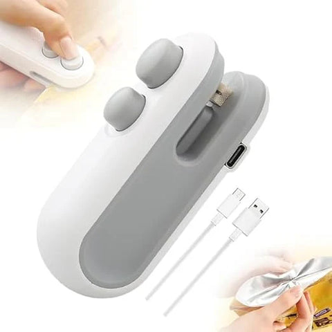 2-in-1 Mini Heat Sealer – USB-C Rechargeable Food Bag Sealer with Cutter Blade