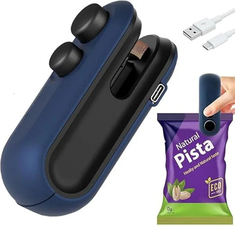 2-in-1 Mini Heat Sealer – USB-C Rechargeable Food Bag Sealer with Cutter Blade