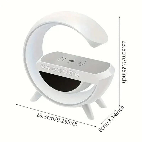 Smart RGB LED Atmosphere Lamp – Wireless Charger & Digital Clock