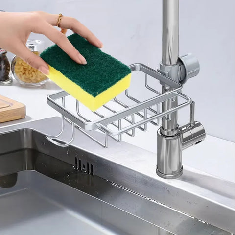 Kitchen Sink Sponge Holder – Faucet Organizer Rack