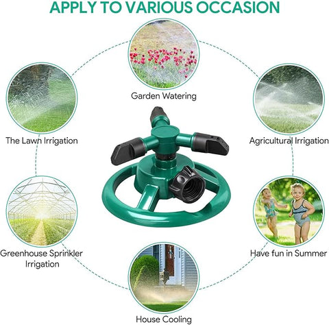 Stainless Steel Tripod Sprinkler – 360° Garden Irrigation System