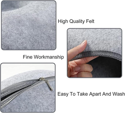 Cozy 2-in-1 Donut Cat Cave Bed – Zippered Felt Pet House
