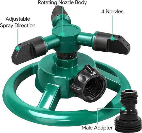 Stainless Steel Tripod Sprinkler – 360° Garden Irrigation System
