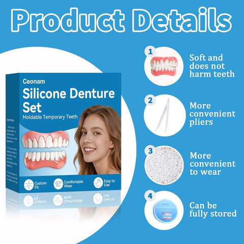 Silicone False Teeth Set – Men & Women
