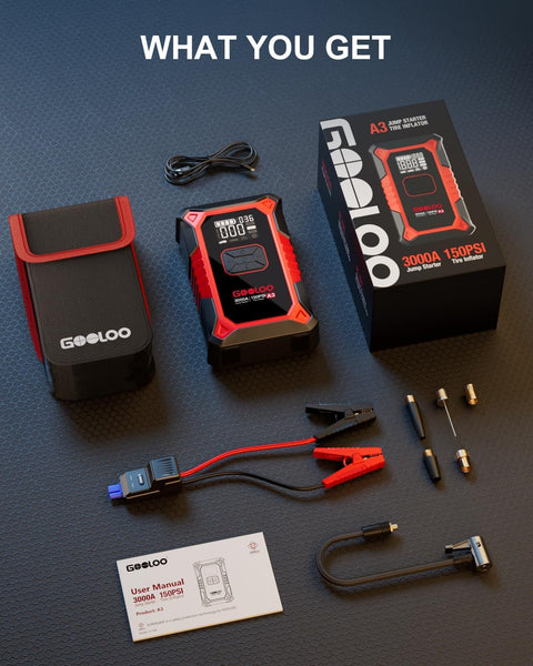 3000A Car Jump Starter with 150PSI Air Compressor