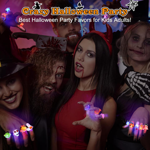 🎃 LED Halloween Glowing Ring – Flashing Light-Up Party Accessory
