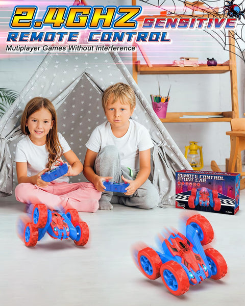 Spider Stunt RC Car – 360° Flip LED Remote Control Toy