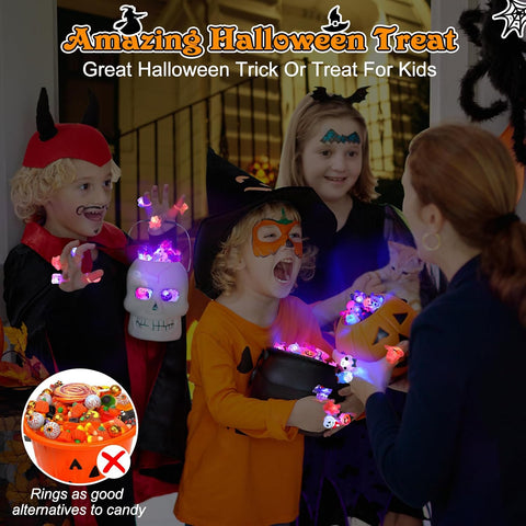 🎃 LED Halloween Glowing Ring – Flashing Light-Up Party Accessory