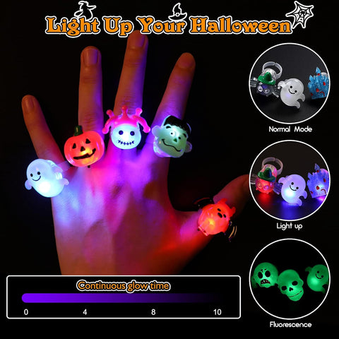 🎃 LED Halloween Glowing Ring – Flashing Light-Up Party Accessory