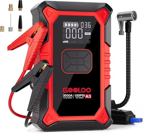 3000A Car Jump Starter with 150PSI Air Compressor