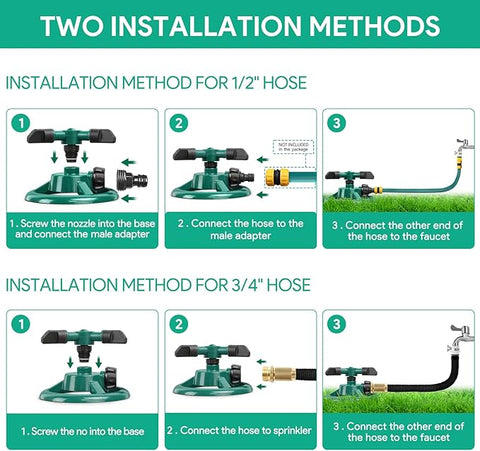 Stainless Steel Tripod Sprinkler – 360° Garden Irrigation System