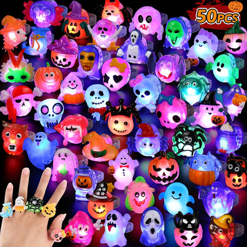 🎃 LED Halloween Glowing Ring – Flashing Light-Up Party Accessory