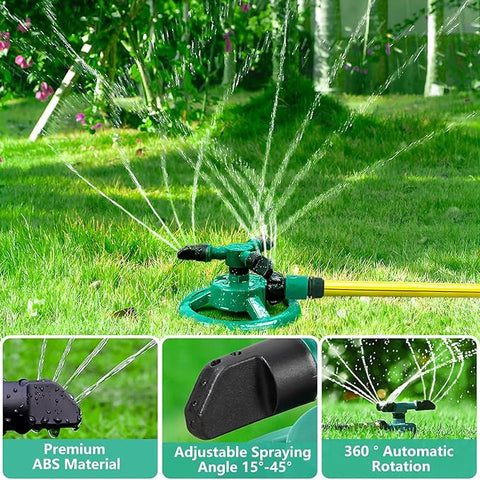 Stainless Steel Tripod Sprinkler – 360° Garden Irrigation System