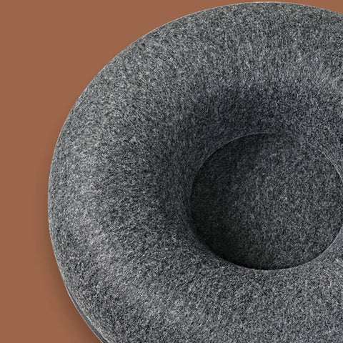Cozy 2-in-1 Donut Cat Cave Bed – Zippered Felt Pet House