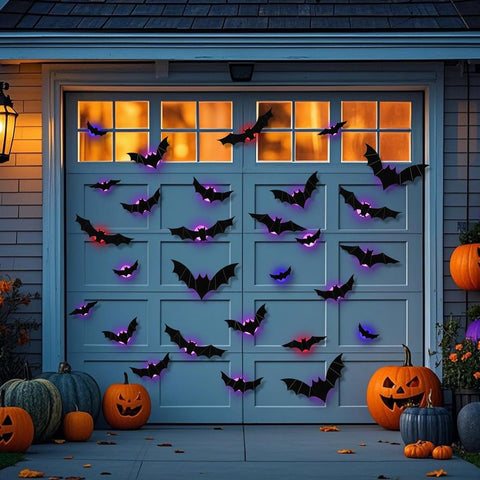🦇 3D LED Halloween Bat Wall Stickers (60–120 PCS) – Glow-in-the-Dark Party Decorations ⭐