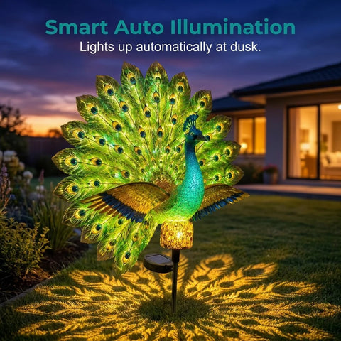 Animated Solar Peacock Garden Light for Magical Nights 🌙🦚✨