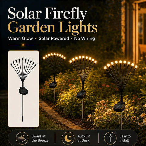 50% OFF TODAY: Swaying Solar Firefly Garden Stake Lights