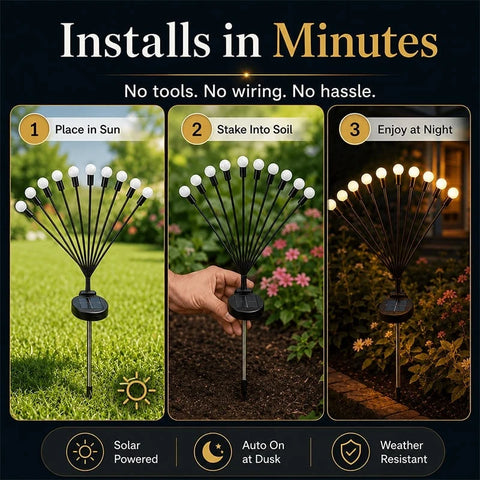 50% OFF TODAY: Swaying Solar Firefly Garden Stake Lights