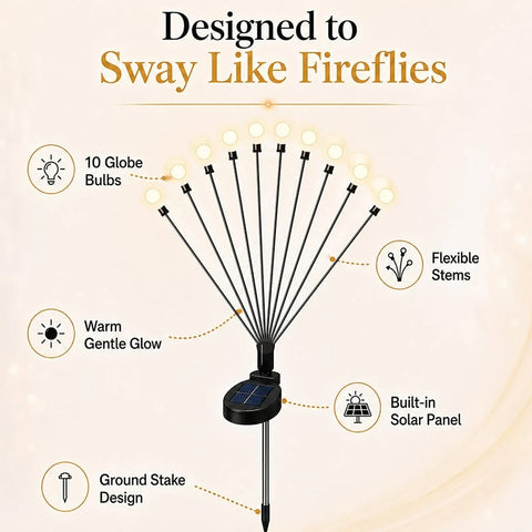 50% OFF TODAY: Swaying Solar Firefly Garden Stake Lights
