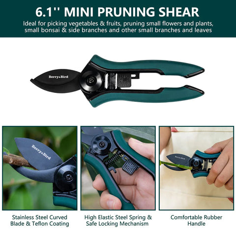 Premium 4-Piece Stainless Steel Garden Tool Set – Trowel, Rake, Pruning Shears & Gloves