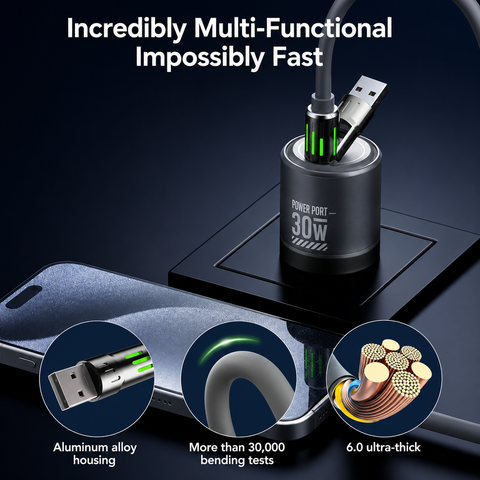 4-in-1 Fast Charging Cable – 240W Multi-Connector Cable