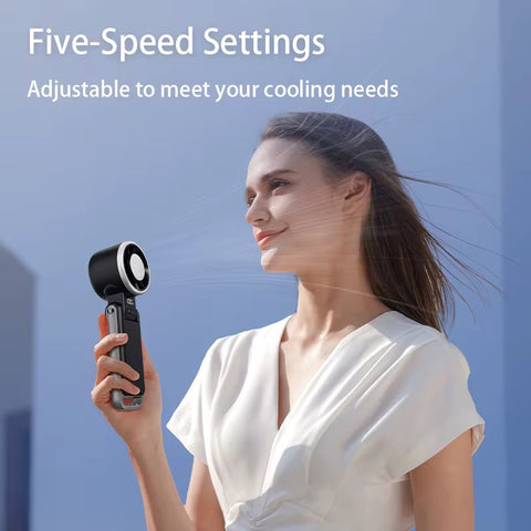 Portable Neck Fan – 5-Speed Hands-Free Cooling with Ice Pack