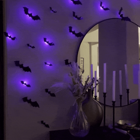 🦇 3D LED Halloween Bat Wall Stickers (60–120 PCS) – Glow-in-the-Dark Party Decorations ⭐