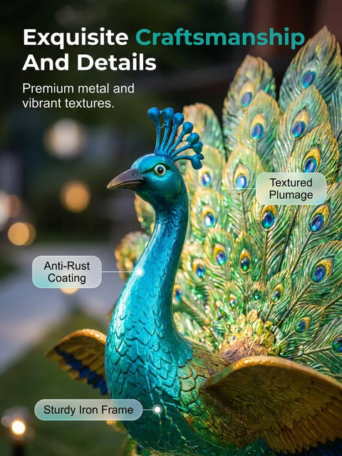 Animated Solar Peacock Garden Light for Magical Nights 🌙🦚✨