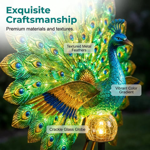 Animated Solar Peacock Garden Light for Magical Nights 🌙🦚✨