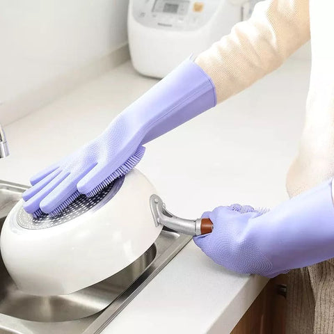 Durable Rubber Household Cleaning Gloves – Reusable & Waterproof