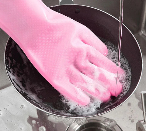 Durable Rubber Household Cleaning Gloves – Reusable & Waterproof