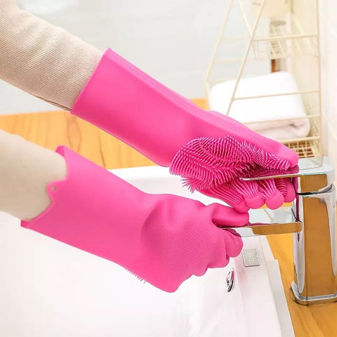Durable Rubber Household Cleaning Gloves – Reusable & Waterproof