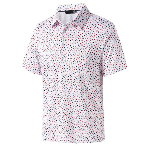 Stars & Stripes 3D Printed Polo Shirt for Men