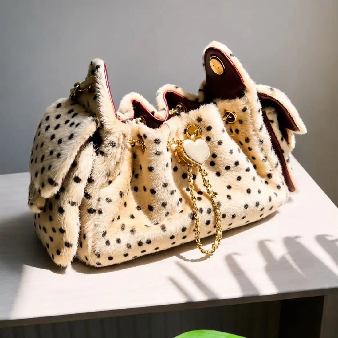 The Leopard Heart — Faux Fur Bucket Bag
