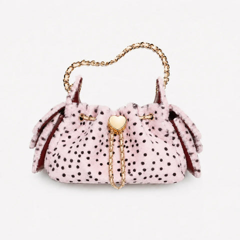 Premium Leopard Print Faux Fur Bucket Bag