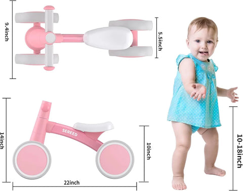 Baby Balance Bike for Toddlers 12–24 Months – 4-Wheel First Ride-On Bike