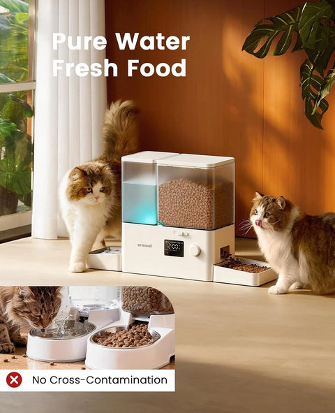 2-in-1 Smart WiFi Automatic Cat Feeder & Water Fountain – 5L Food + 3.5L Water