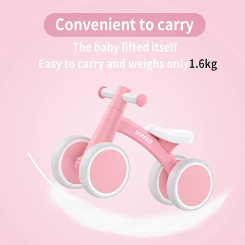 Baby Balance Bike for Toddlers 12–24 Months – 4-Wheel First Ride-On Bike