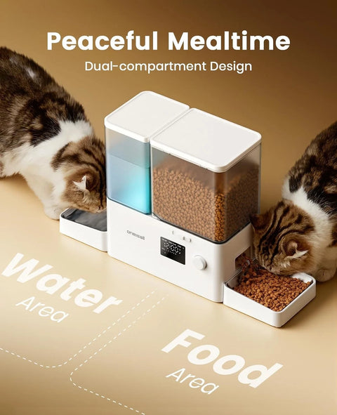 2-in-1 Smart WiFi Automatic Cat Feeder & Water Fountain – 5L Food + 3.5L Water