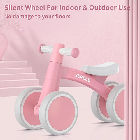 Baby Balance Bike for Toddlers 12–24 Months – 4-Wheel First Ride-On Bike