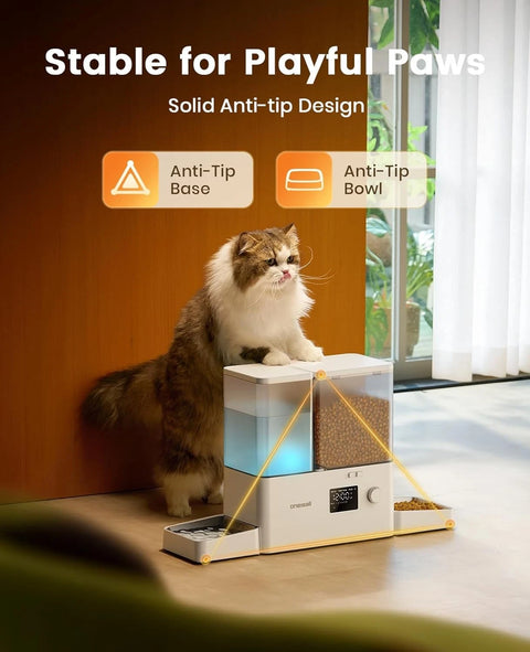 2-in-1 Smart WiFi Automatic Cat Feeder & Water Fountain – 5L Food + 3.5L Water