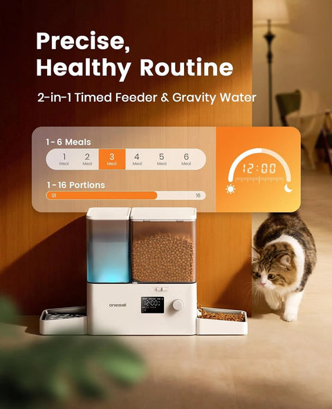 2-in-1 Smart WiFi Automatic Cat Feeder & Water Fountain – 5L Food + 3.5L Water