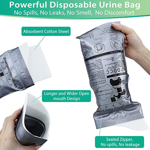 700ML Portable Travel Pee Bags – Leak-Proof & Odor-Free